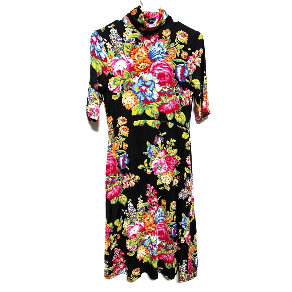 Anthropologie Ett:Twa Coreyell Black Floral Dress